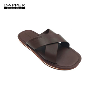 DAPPER รองเท้าแตะ Light Weight Crossover Faux-Leather Sandals สีน้ำตาล (HSKE1/1301SC)