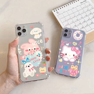 เคสซิลิโคน TPU เคสใส กันกระแทก เคสโทรศัพท์มือถือ ลายการ์ตูน สำหรับ iPhone 14 13 12 11 Pro max X XS MAX XR SE 7 8 Plus 6