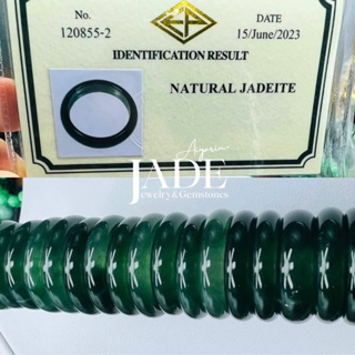 AYRD | เเหวนหยกพม่าเเท้ Jadeite Type A ท๊อปเกรด สีธรรมชาติ เนื้อสวย ผิวเนียนเสมอ