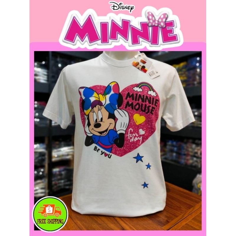 เสื้อยืดdisney-ลาย-minnie-mouse-สีขาว-mk-084