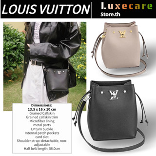 1 หลุยส์ วิตตอง👜Louis Vuitton Nano Lockme Bucket Logo สุภาพสตรี/กระเป๋าสะพาย/