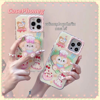 🍑จัดส่งภายใน24ชม🍑 ขอบเต็ม ขาตั้ง ถอดได้ iPhone 11 14 pro max การ์ตูน เส้นขอบโปร่งใส case for iPhone 12 13