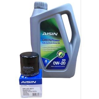 น้ำมันเครื่อง AISIN กรองน้ำมันเครื่อง AISIN (4011) 0W20 รุ่น Nissan March , Neo , Juke , Tida , Almera , Sylphy , Pulsar