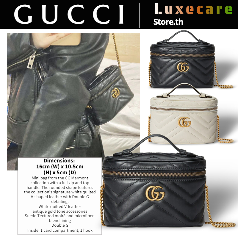 กุชชี่-gucci-gg-marmont-mini-bag-women-shoulder-bag-กระเป๋าโซ่-กระเป๋าเครื่องสำอาง-กระเป๋ากุชชี่-กระเป๋าถือ