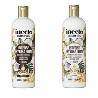 สินค้า Inecto coconut oil shampoo & conditioner แชมพู ครีมนวดผม น้ำมันมะพร้าว ผมนุ่ม ผมลื่น ขนาด 500ml จากประเทศอังกฤษ