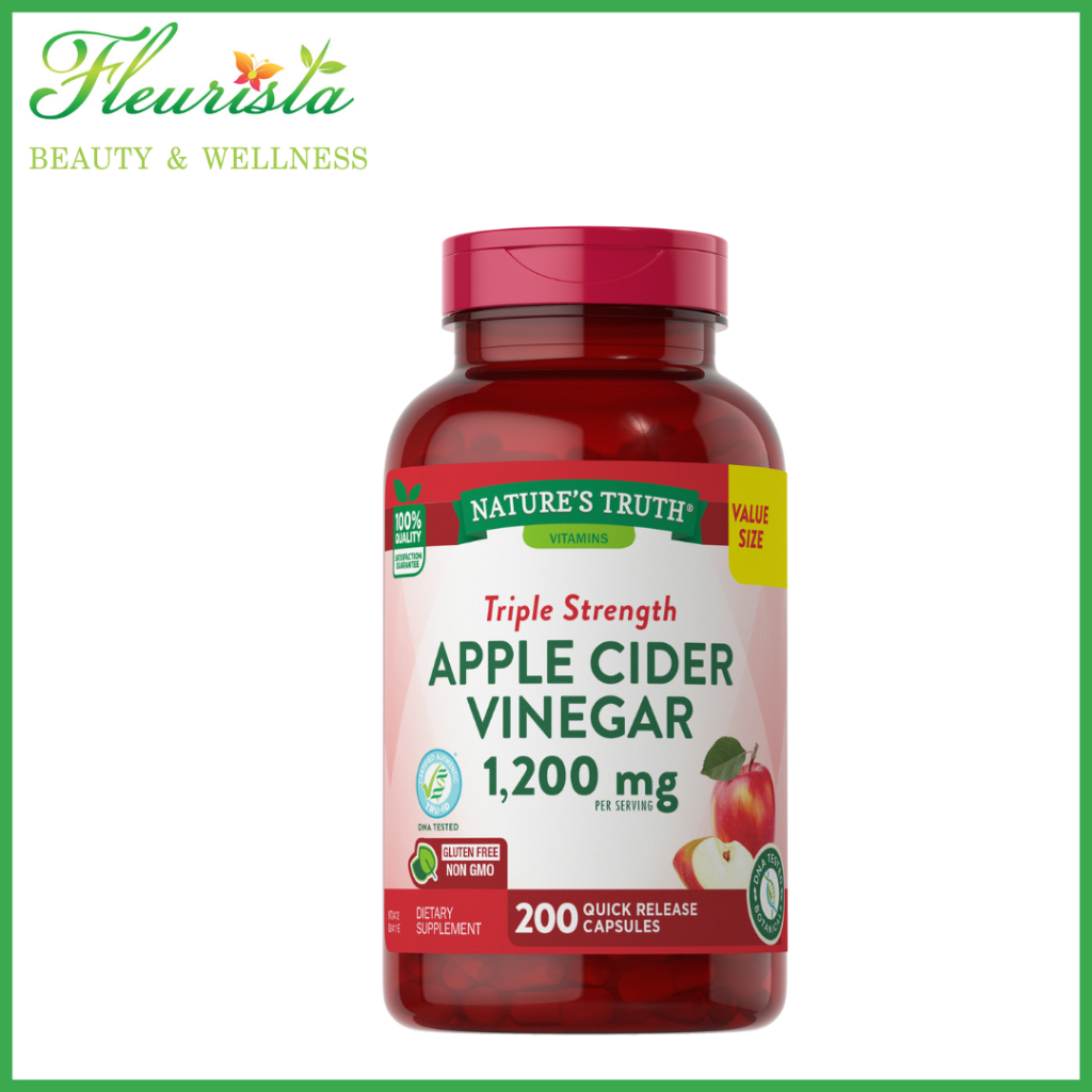 Nature's Truth APPLE CIDER VINEGAR 1,200 MG, 200 Capsules (Exp.07/2026) Shopee Thailand