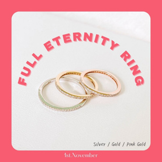 1st.November | Full Eternity Ring Pink and Gold แหวนแถว เงินแท้925 เพชรรอบวง #RXB02130192