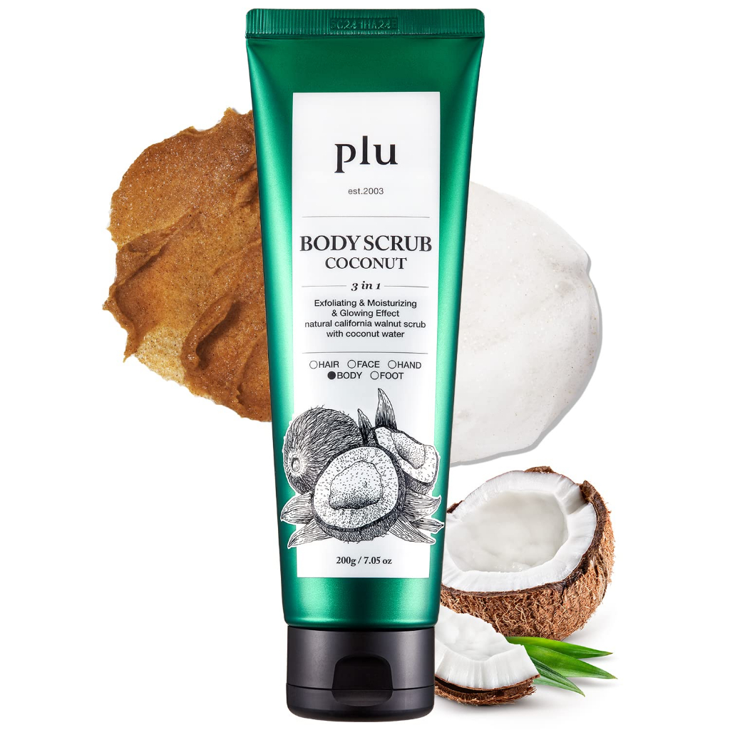 แท้/พร้อมส่ง ใช้ดีมาก Plu Body Scrub White Musk/ Rosemary/ Coconut 200g
