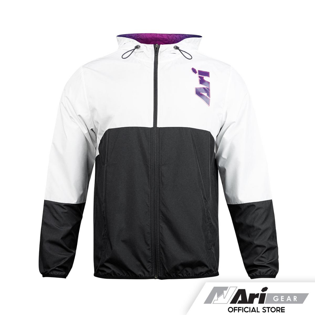 ari-retro-cyber-windbreaker-black-purple-white-เสื้อแจ็คเก็ตอาริ-เรโท-ไซเบอร์-สีขาวดำม่วง