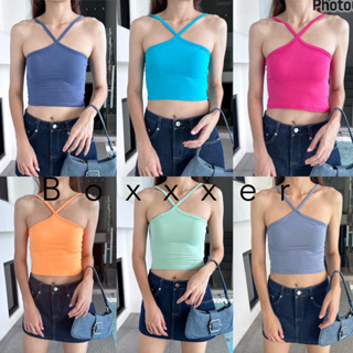 เสื้อครอป สายเดี่ยว ไขว้หน้า รุ่น Alice Top  สินค้าพร้อมส่ง ส่งของทุกวัน