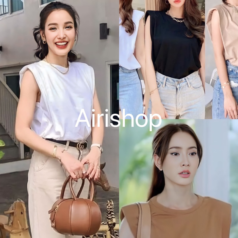 basic-top-เสื้อเสริมบ่าแขนกุด