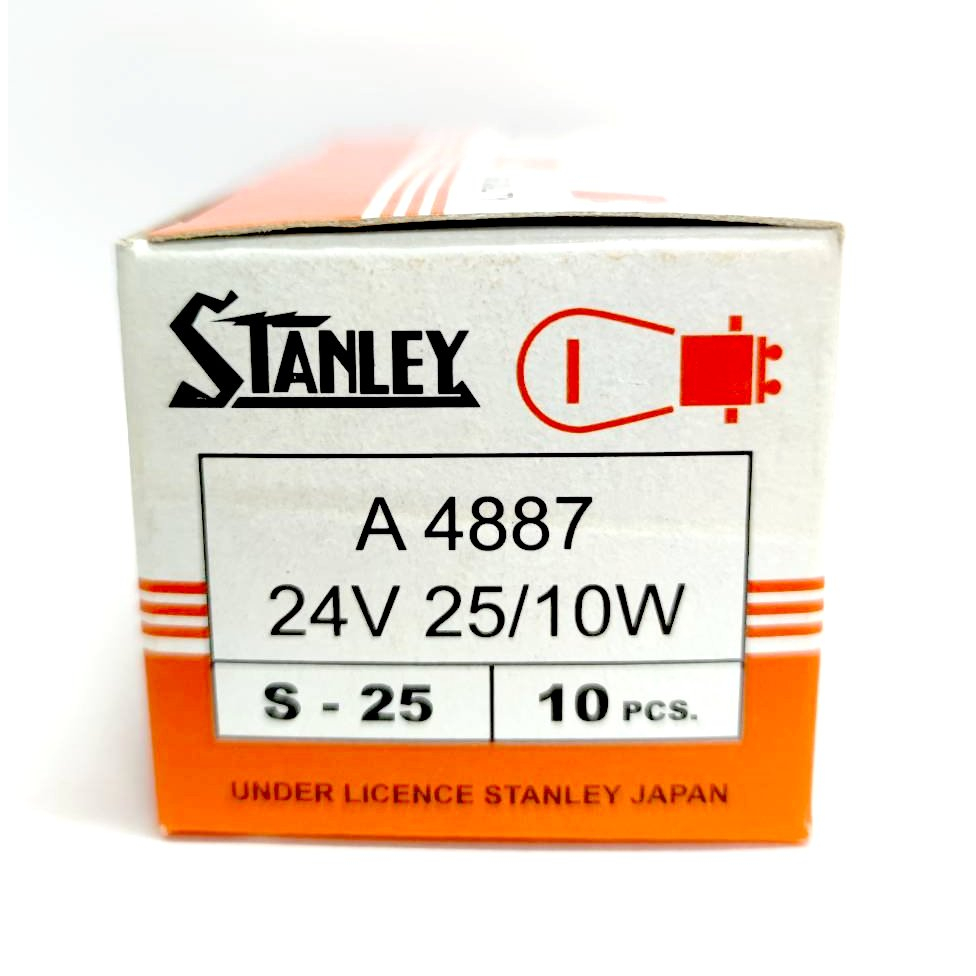 หลอดไฟท้าย-2จุด-24v-p25-10w-stanley-a4887-หลอด308-made-in-japan-หลอดไฟสัญญาณ-สแตนเลย์-made-in-japan