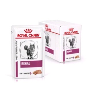 Renal Cat loaf pouch Royal Canin 1 กล่อง อาหารเปียกเนื้อละเอียดประกอบการรักษาโรคไตแมว