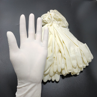 ถุงมือผ้าเคลือบยางพารา  ถุงมือการแพทย์  1 แพ็คได้หลายคู่ ยืดหยุ่นสูงและทนความร้อนได้ถึง 60 องศา