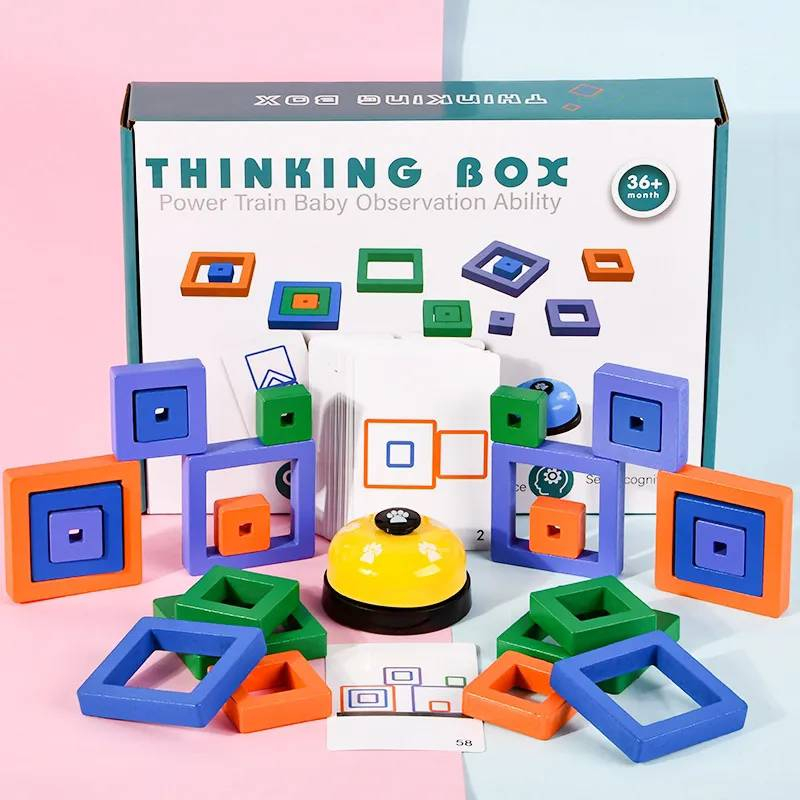 wooden-toy-brain-quest-thinking-box-ปริศนาบล็อกสี่เหลี่ยม-แข่งเรียงบล็อกตามการ์ด-การ์ดเกมส์