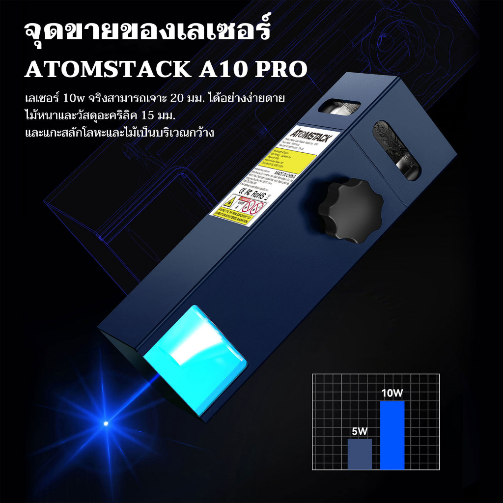 ส่งฟรี-atomstack-a10-pro10w-เครื่องแกะสลักเลเซอร์-เครื่องแกะสลักตัด-เครื่องพิมพ์-lazer-รองรับการเชื่อมต่อโทรศัพท์มือถือ