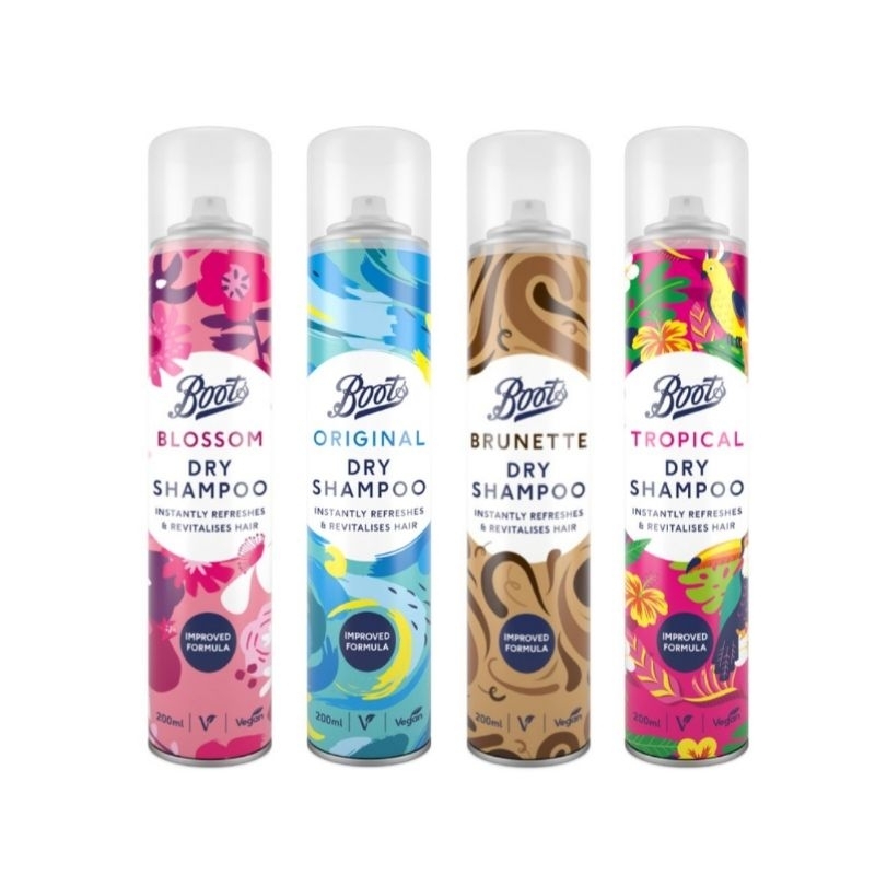 Boots Dry Shampoo 200ML. สเปรย์ฉีดผม โดยไม่ต้องล้างออก กลิ่นหอมสดชื่น