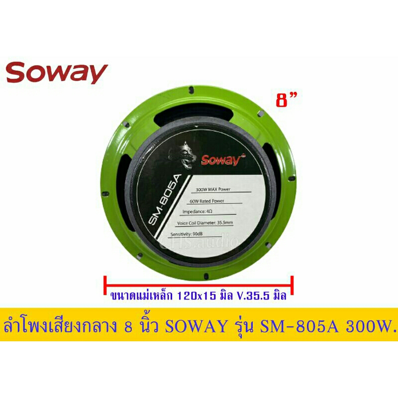 ลำโพงเสียงกลาง8นิ้วsoway-รุ่นsm-805a-แพ็ค1ดอก