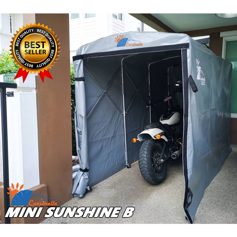 โรงจอดรถมอเตอร์ไซค์-carsbrella-รุ่น-mini-sunshine-b-สำหรับรถมอเตอร์ไซค์ขนาดเล็ก-ปกป้องฝุ่นและสิ่งสกปรกทุกชนิด