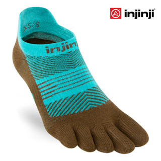 Injinji สำหรับผู้หญิง ถุงเท้าวิ่ง แยกนิ้ว Run LW NO SHOW  รุ่นวิ่งซ่อนข้อ สีเขียวตัดน้ำตาล ของแท้