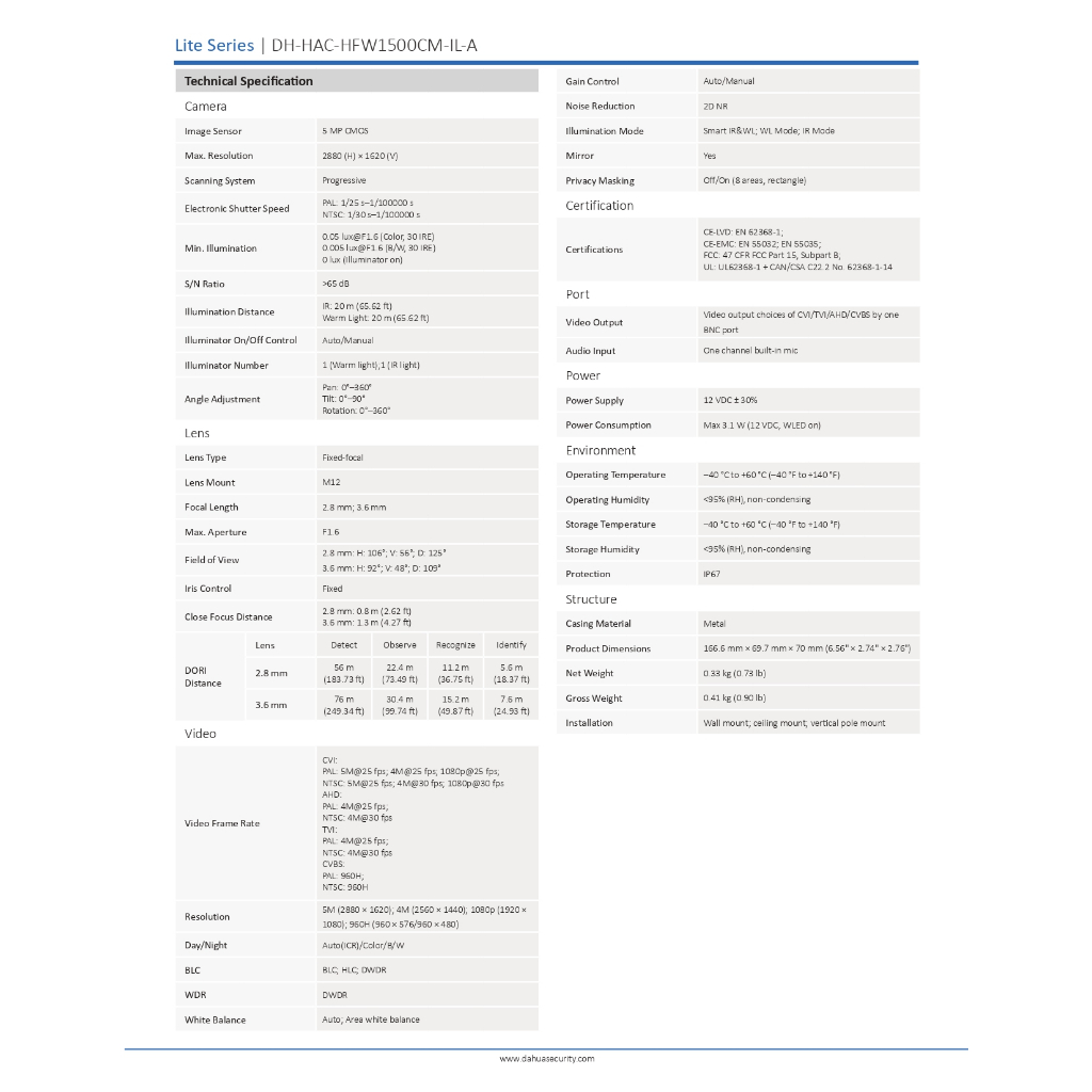dahua-กล้องวงจรปิด-2mp-มีไมค์ในตัว-รุ่น-hac-hfw1500cmp-il-a-เลนส์-3-6mm