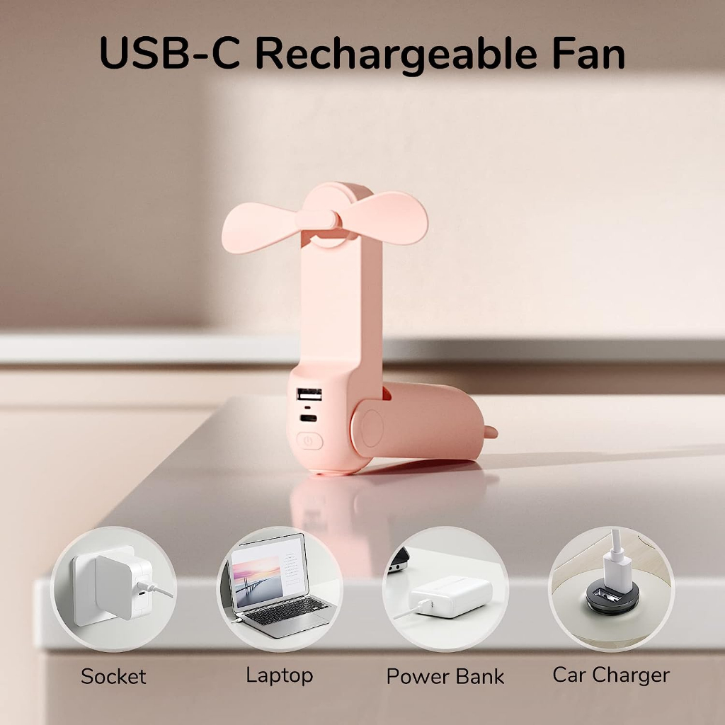 jisulife-f8-multi-function-fan-2000mah-พัดลมมือถือมัลติฟังก์ชั่น-pink-white-brown-ของแท้-ประกันศูนย์-6เดือน