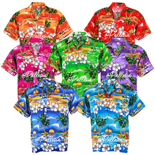 เสื้อเชิ้ตฮาวาย ลายวิวทะเล 7สี 6ไซส์ M-4XL เสื้อสงกรานต์ Hawaiian Shirt Aloha HW264