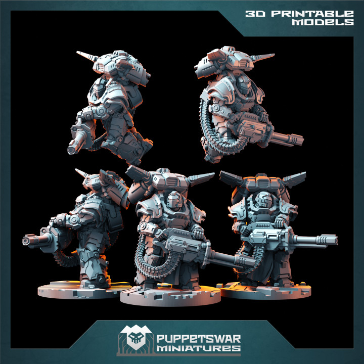 Knight Heavy Gunners Set B High quality and detailed 3d print