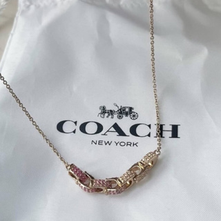 สร้อยคอ Coach Signature Gold Pave C-Chain Mini Necklace สีทอง