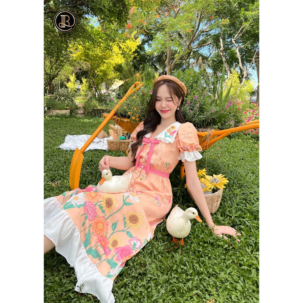 b101-orangy-maxi-dress-เดรสยาวสีส้มสดใส