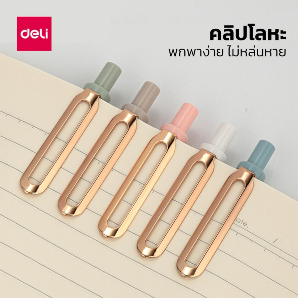 ahiru-ปากกาสีพาสเทล-ไส้ปากกาเจล-หัวปากกา-0-5-มม-ปากกาลูกลื่น-แพ็ค5ด้าม-หมึกสีดำ-ปากกาคลิปหนีบ-น่ารัก-ปากกาแบบกด-ปากกา