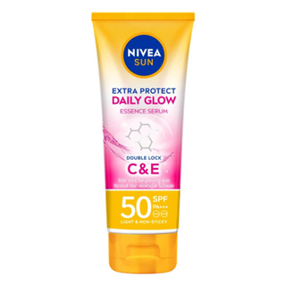 [180 มล.&amp;หมดอายุ พ.ศ.2568] Nivea Sun Extra Protect Daily Glow Essence Serum SPF50PA+++ นีเวีย ซัน กันแดด