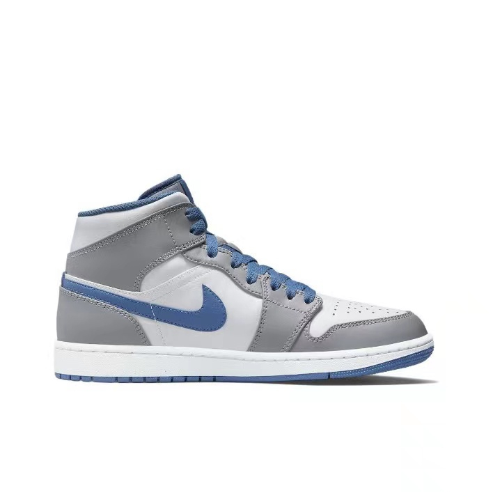 ของแท้100-nike-air-jordan-1-mid-true-blue-รองเท้าวิ่ง