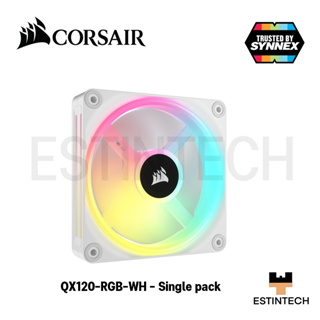 CASE FAN (พัดลมเคสคอมพิวเตอร์) Corsair QX120 RGB White Single pack ของใหม่ประกัน 2ปี