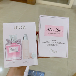 (New - โบว์ผ้า) Set Christian Dior Miss Dior Blooming Bouquet EDT 100 ml. + 10 ml Refillable กล่องซีล ป้ายคิงพาวเวอร์