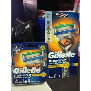 [เซทคู่]  Gillette เซตพิเศษ ยิลเลตต์ ฟิวชั่น โปรไกลด์พาวเวอร์ ใบมีดแพ็ค 4 ชิ้น