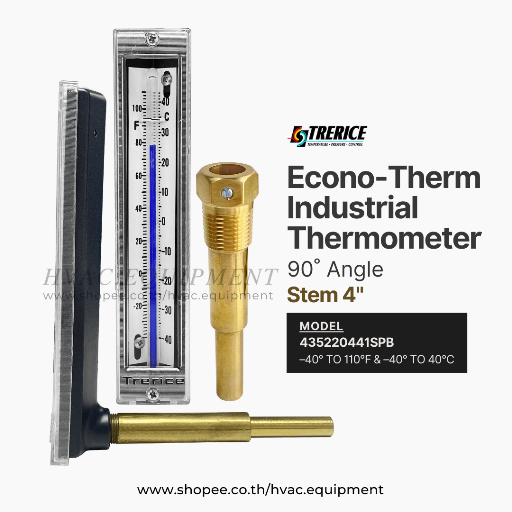 Trerice Econo Therm เทอร์โมมิเตอร์แบบก้านจุ่มเกลียวออกหลัง ยี่ห้อ