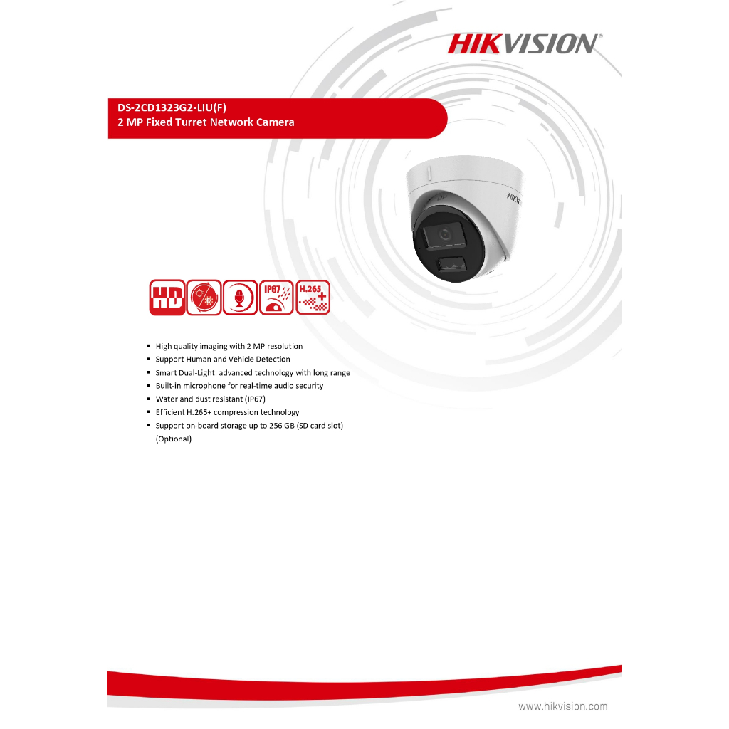 hikvision-กล้องวงจรปิด-2mp-มีไมค์ในตัว-รุ่น-ds-2cd1323g2-liu-เลนส์-2-8mm