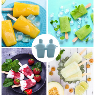 Plutostyle แม่พิมพ์ไอศกรีมซิลิโคนแบบพกพา DIY Ice Pop Maker พร้อมแท่ง 50 ชิ้นสำหรับใช้ในครัวเรือน