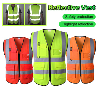 เสื้อกั๊กจราจร Reflective safety vest เสื้อกั๊กสะท้อนแสงเพื่อความปลอดภัย เสื้อกั๊กทำงาน