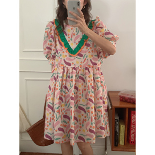 CHAWY floral minidress C4032 👨🏼‍🌾🥫 มินิเดรสสั้นลายดอก มินิเดรสสั้น