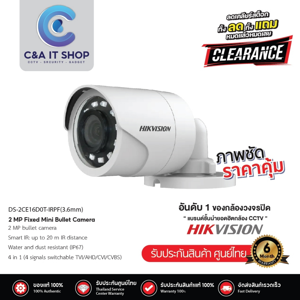 hikvision-กล้องวงจรปิด-รุ่น-ds-2ce16d0t-irpf-3-6mm-ความละเอียด-2mp