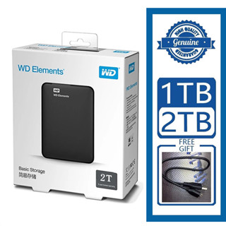 Western Digital_HDD 2TB/1TB External Harddisk ฮาร์ดดิสพกพา USB 3.0ฮาร์ดไดรฟ์คุณภาพสูง รับประกัน 3 ปี