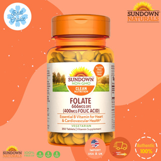 พร้อมส่ง 🇺🇸 Sundown Naturals folate size 666 mcg DFE, 350 tablets