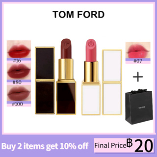 Tom Ford Lipstick Matte Black Thick White Thin Tube Matte Satin 3g ลิปสติก ทอม ฟอร์ด # N3 # 100 # 01 # 511