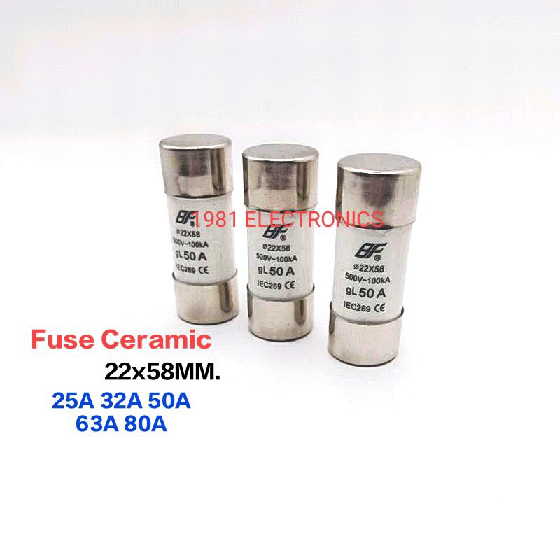 1ตัว-ฟิวส์เซรามิก-22-58mm-ceramic-fuse-500vac-100ka-25a-32a-50a-63a-80a