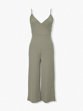 Forever21 jumpsuitขายาว สีsmoke green