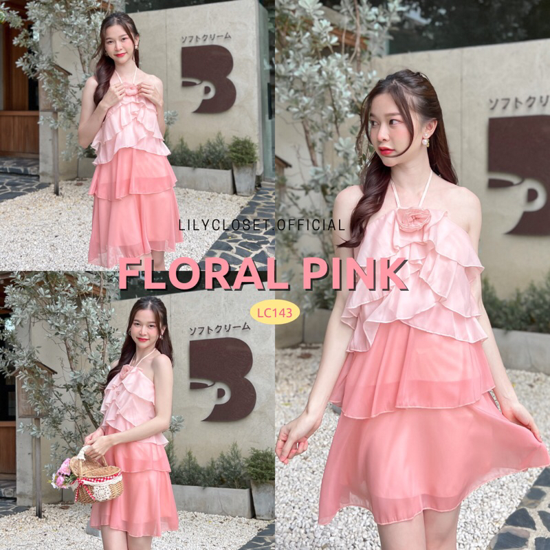 Lily’s closet พร้อมส่ง Floral pink dress Shopee Thailand