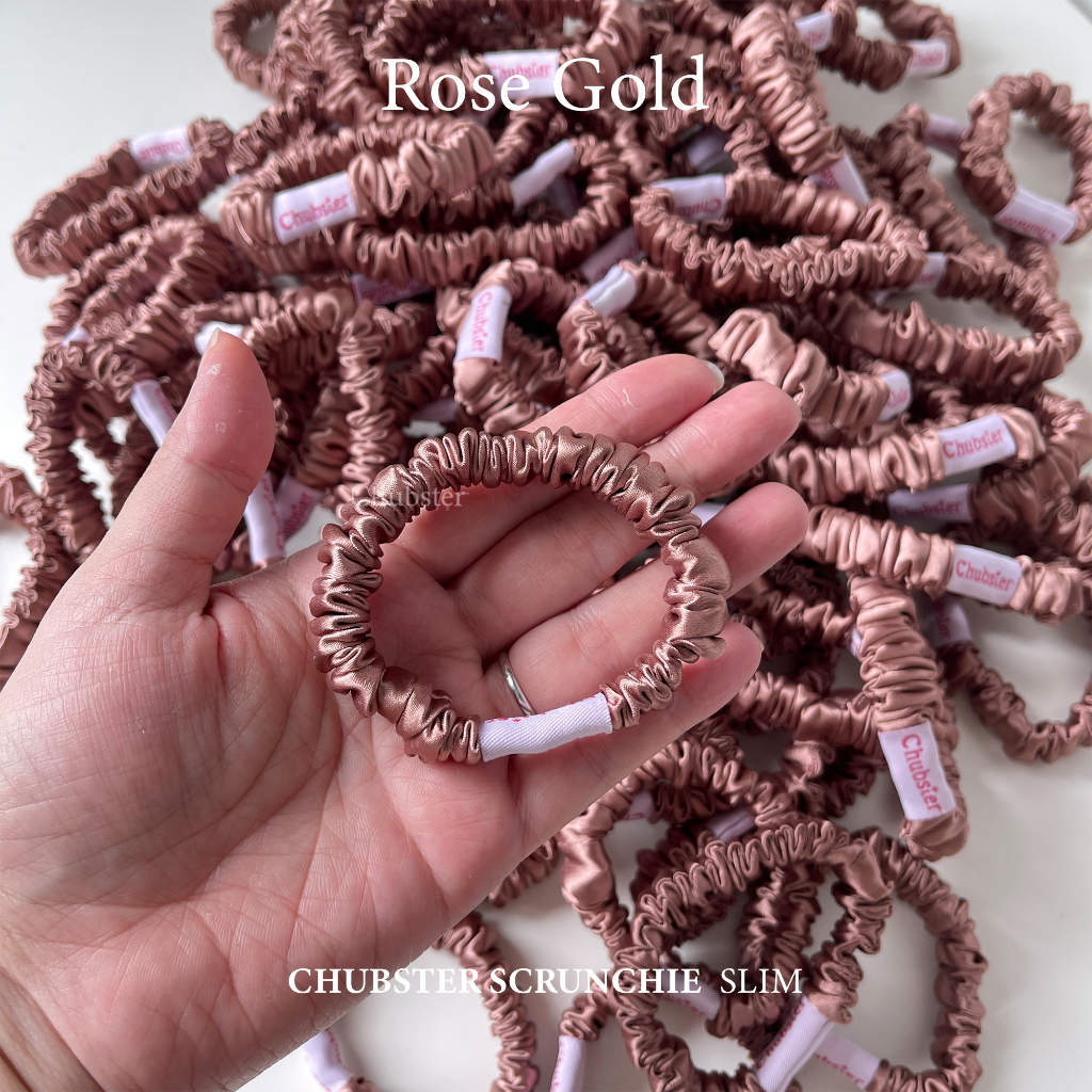 รุ่นสลิม-rose-gold-ยางรัดผม-satin-slim-scrunchie-ยางรัดผมซาติน-หนานุ่ม