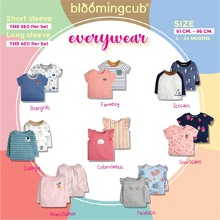 Bloomingcub เสื้อแขนสั้นเด็กแพคคู่ เสื้อแขนยาวเด็กแพคคู่ ผ้านุ่ม 100%Cotton ใส่สบาย